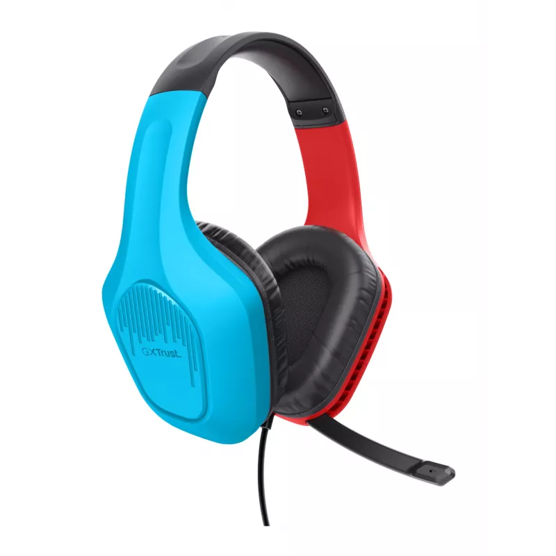 Trust GXT 416S Zirox Headset com fios arco de cabeça Gaming preto, ciano, vermelho