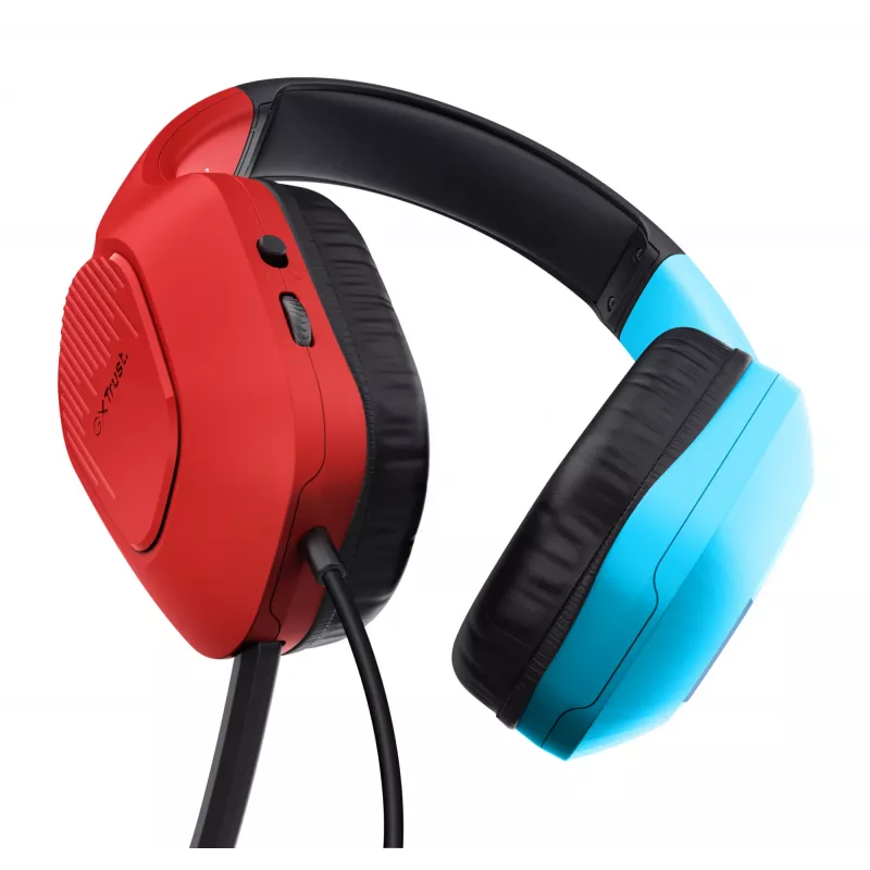 Trust GXT 416S Zirox Headset com fios arco de cabeça Gaming preto, ciano, vermelho