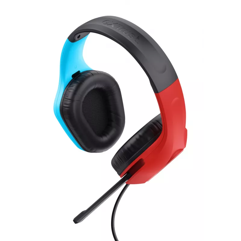 Trust GXT 416S Zirox Headset com fios arco de cabeça Gaming preto, ciano, vermelho