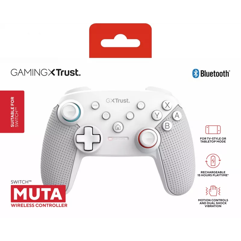 Trust GXT 1246W MUTA branco Bluetooth comando Nintendo Switch, Nintendo Switch Lite