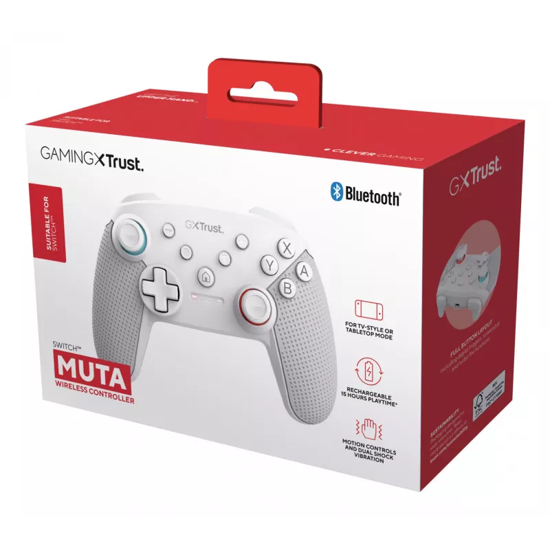 Trust GXT 1246W MUTA branco Bluetooth comando Nintendo Switch, Nintendo Switch Lite