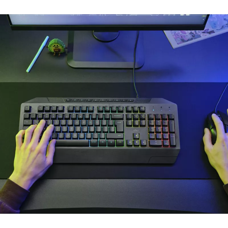 Trust GXT 836 Evocx Teclado Gaming USB AZERTY Belga preto