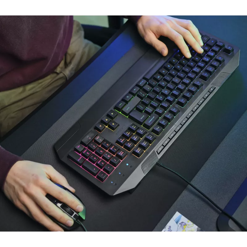 Trust GXT 836 Evocx Teclado Gaming USB AZERTY Belga preto