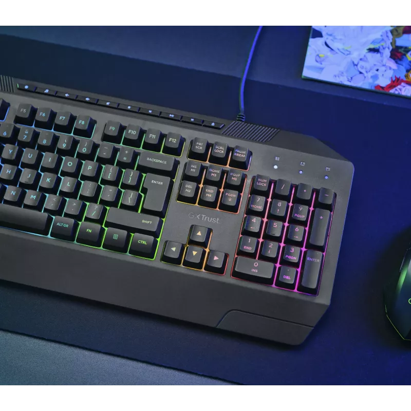 Trust GXT 836 Evocx Teclado Gaming USB AZERTY Belga preto