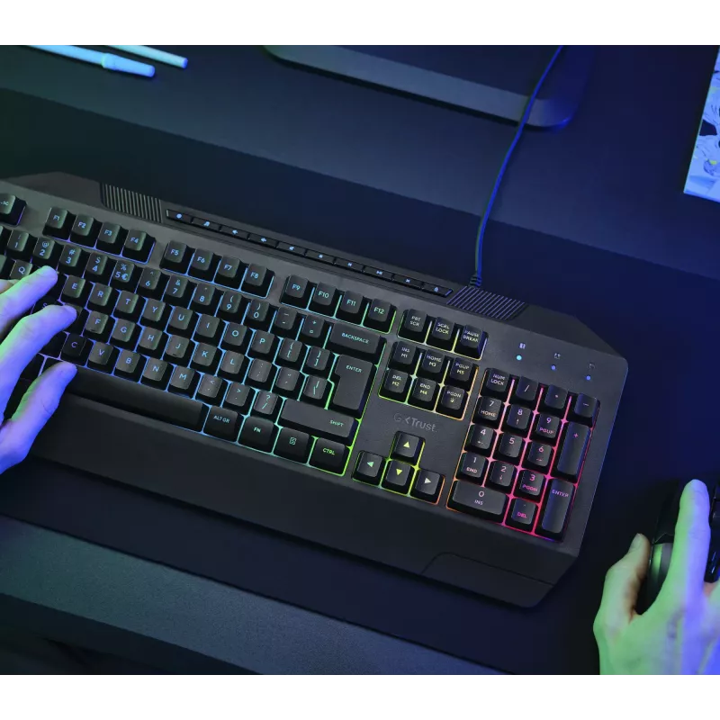 Trust GXT 836 Evocx Teclado Gaming USB AZERTY Belga preto