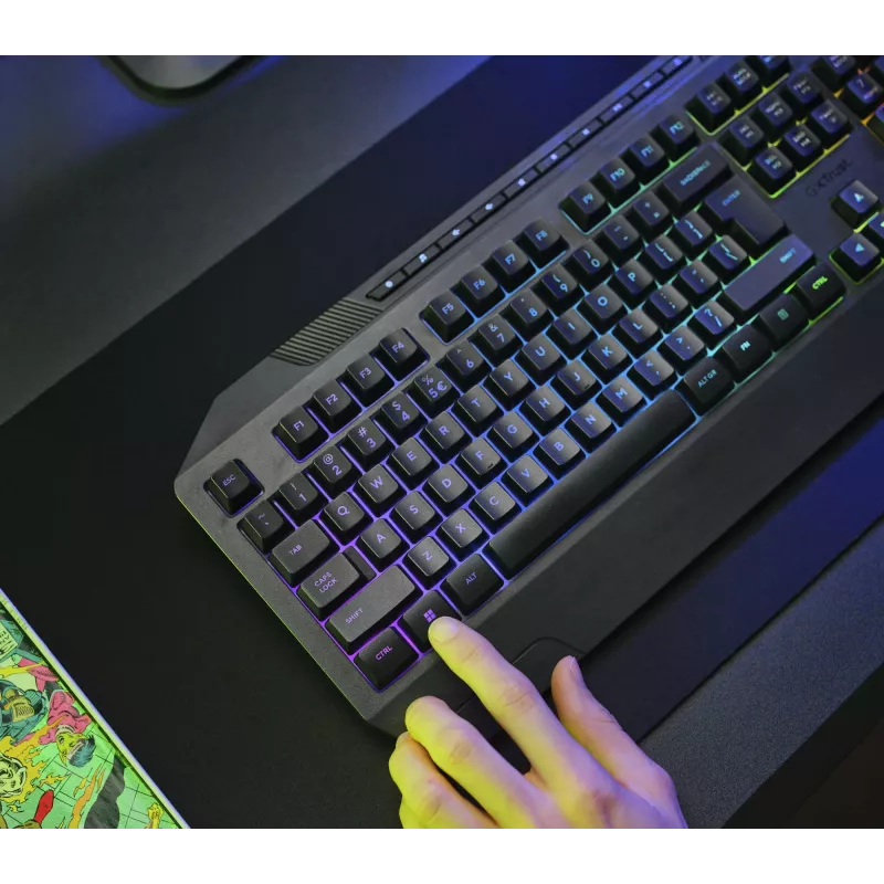 Trust GXT 836 Evocx Teclado Gaming USB AZERTY Belga preto