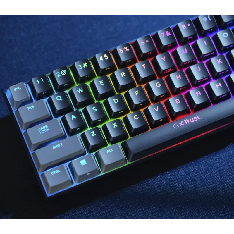 Trust GXT 867 Acira Teclado Gaming USB AZERTY Belga preto, cinzento