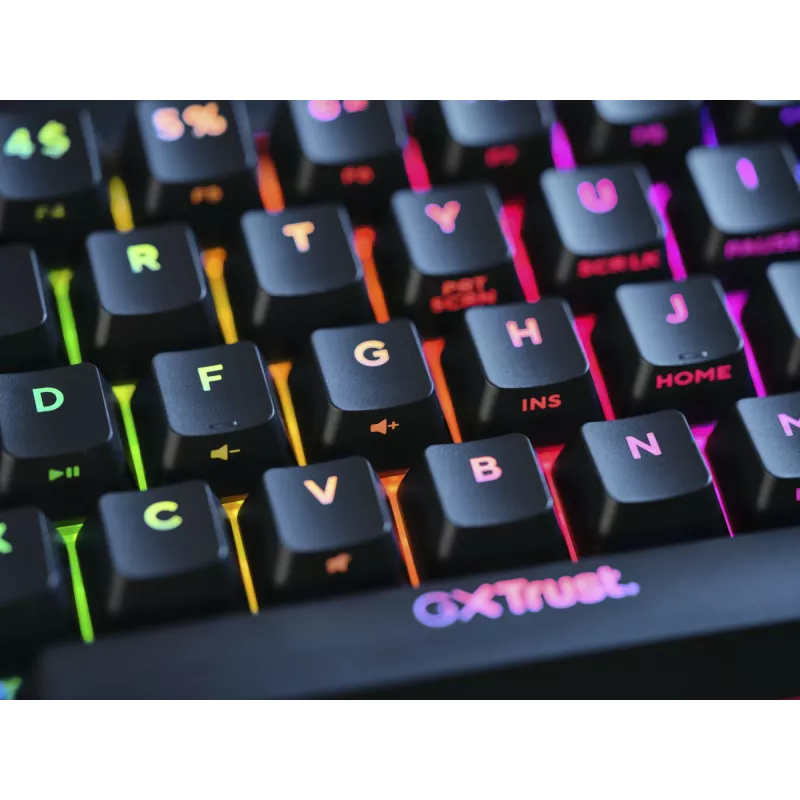 Trust GXT 867 Acira Teclado Gaming USB AZERTY Belga preto, cinzento