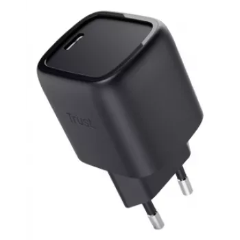 Carregador Trust Maxo 30W USB-C GaN Carregador Interior Carregamento rápido preto