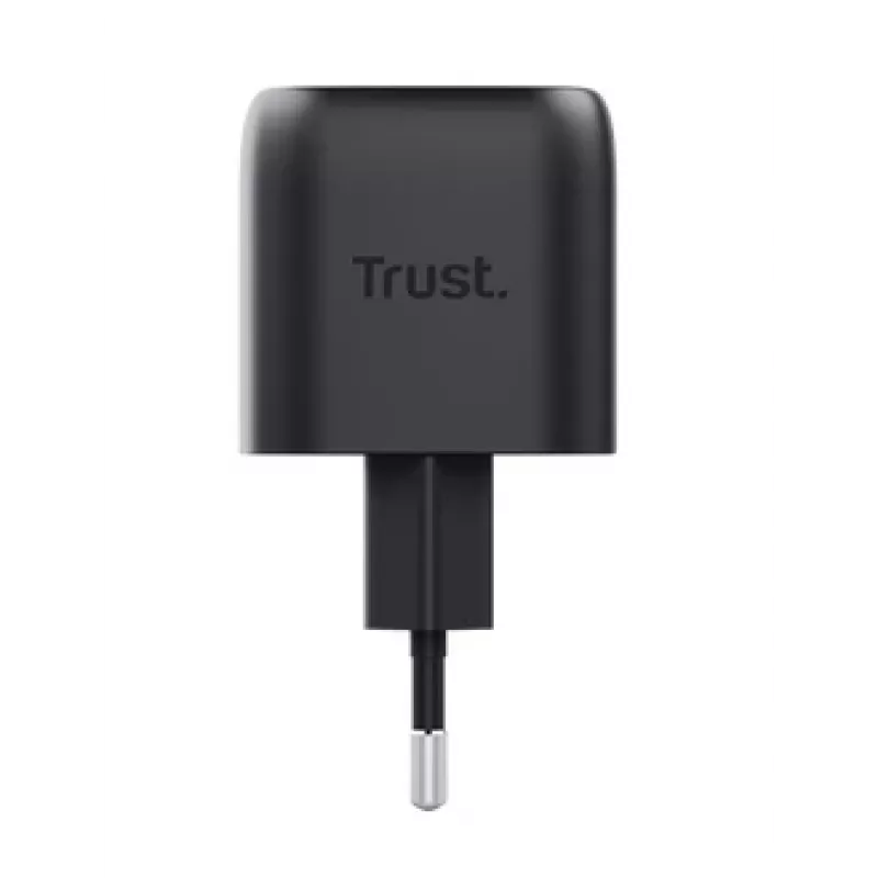 Carregador Trust Maxo 30W USB-C GaN Carregador Interior Carregamento rápido preto
