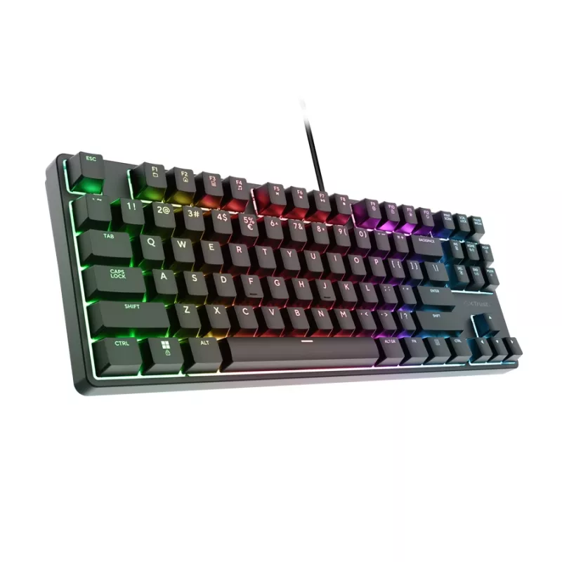 Trust GXT 864 Cada Teclado Gaming USB QWERTY Inglês preto