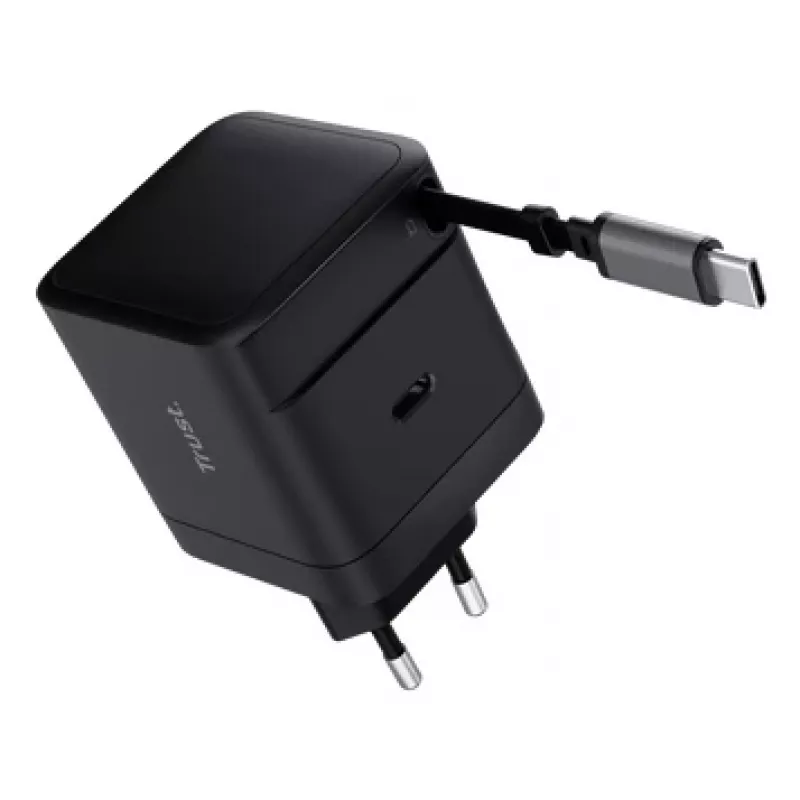 Carregador TRUST Maxo 65W USB-C com cabo enrolável de 67 cm