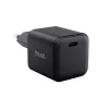 Carregador TRUST Maxo Ultra-pequeno 65W GaN USB-C preto com cabo de 2m