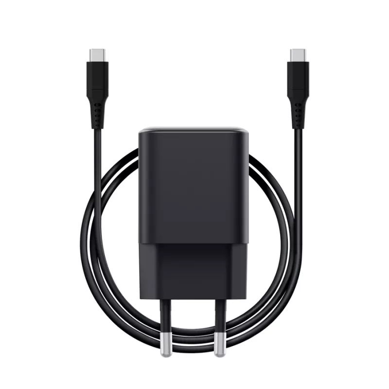 Carregador TRUST Maxo Ultra-pequeno 65W GaN USB-C preto com cabo de 2m
