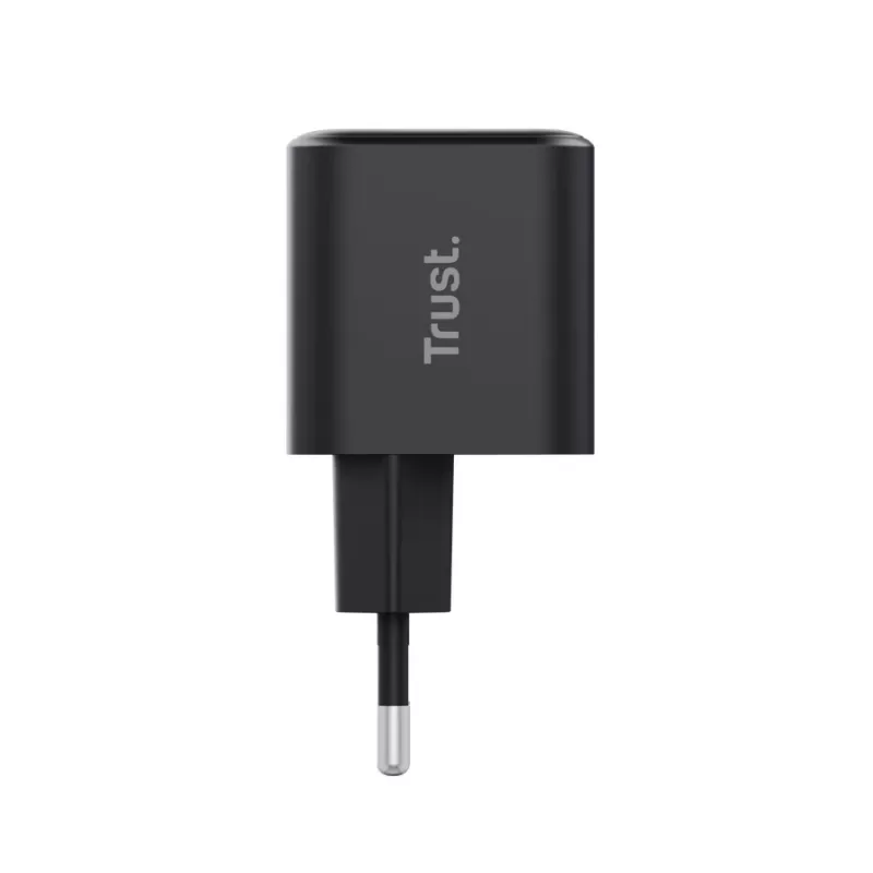 Carregador TRUST Maxo Ultra-pequeno 65W GaN USB-C preto com cabo de 2m
