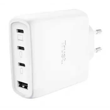 TRUST Maxo 65W Carregador rápido CA interior, 3x USB-C, máx. 20 V, cabo de 2 m, branco