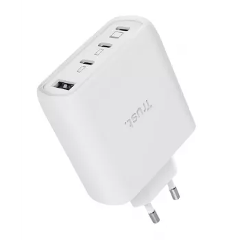 TRUST Maxo 65W Carregador rápido CA interior, 3x USB-C, máx. 20 V, cabo de 2 m, branco