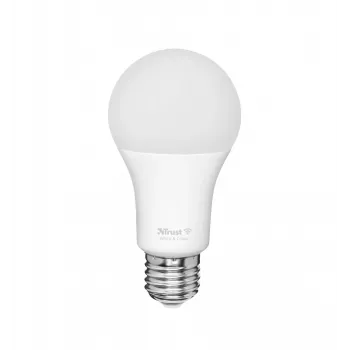 Lâmpada inteligente TRUST 71281 — Wi‑Fi, casquilho E27, branco, 60×60×108 mm
