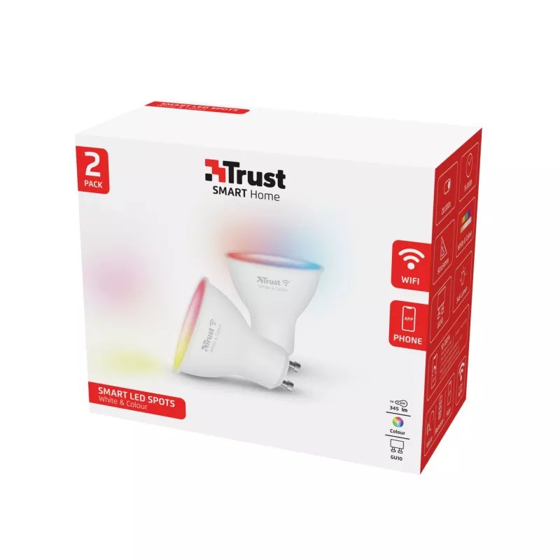 Lâmpada inteligente Trust 71292 Wi-Fi branco 50 mm x 50 mm x 54 mm