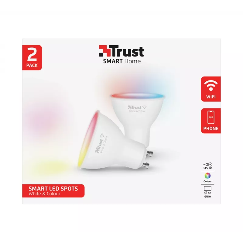 Lâmpada inteligente Trust 71292 Wi-Fi branco 50 mm x 50 mm x 54 mm