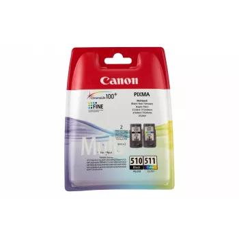 Cartuchos de tinta Canon PG-510/CL-511 BK/C/M/Y, alcance padrão, preto, ciano, magenta, amarelo, 2 unid., 300 páginas, multipack