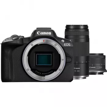 Canon EOS R50 kit de câmara mirrorless com objetivas RF-S 18-45mm e RF 75-300mm