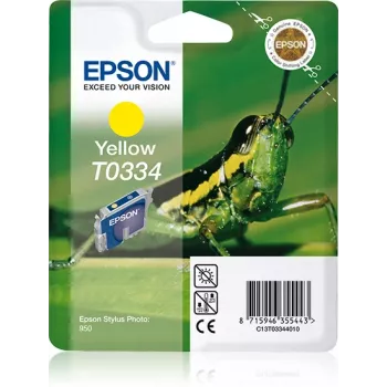 Epson Grasshopper embalagem individual amarelo T0334, amarelo, tinta pigmentada, 17 ml, 1 unid.