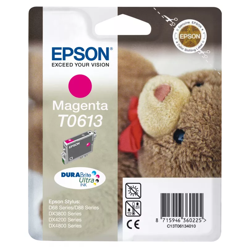 Epson Teddybear embalagem individual magenta T0613 tinta DURABrite Ultra