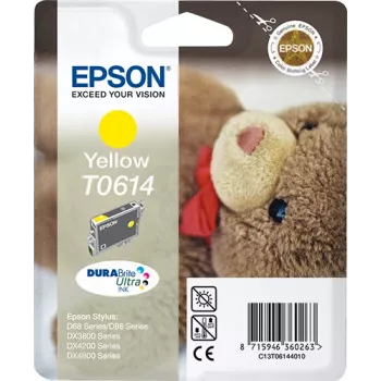 Epson Teddybear embalagem individual amarelo T0614 tinta DURABrite Ultra, amarelo, tinta pigmentada, 8 ml, 1 unid.