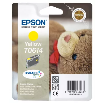 Epson Teddybear embalagem individual amarelo T0614 tinta DURABrite Ultra, amarelo, tinta pigmentada, 8 ml, 1 unid.