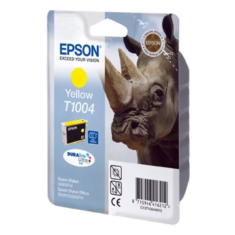 Epson Rhino embalagem individual amarelo T1004 tinta DURABrite Ultra, amarelo, tinta pigmentada, 1 unid.