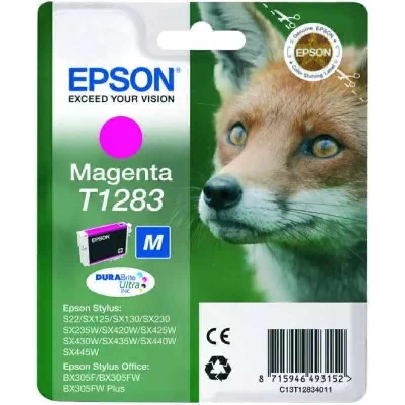 Tinteiro Epson Fox embalagem individual magenta T1283 tinta DURABrite Ultra