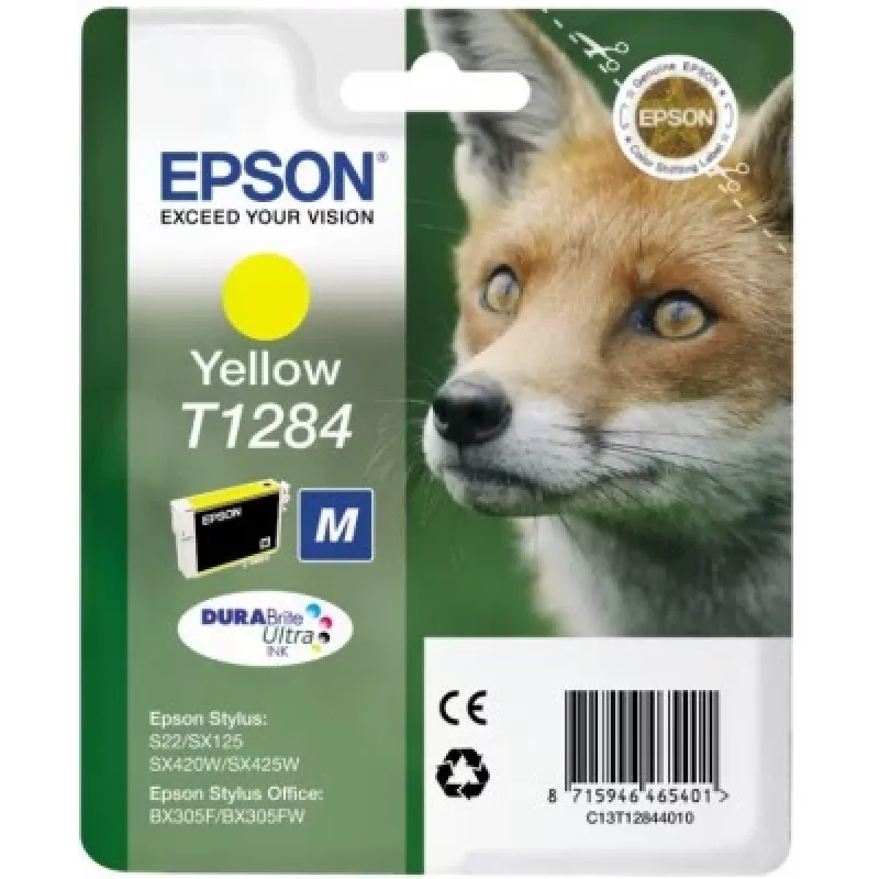 Tinteiro Epson Fox embalagem individual amarelo T1284 tinta DURABrite Ultra