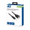 Adaptador ACT USB para série 0,6 m, preto, 0,6 m, USB Type-A, DB-9, macho, macho