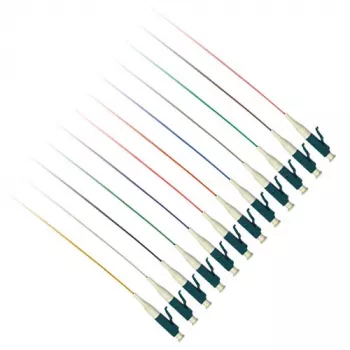 Conjunto de pigtails de fibra ótica ACT LC 50/125 OM4 com 12 unidades