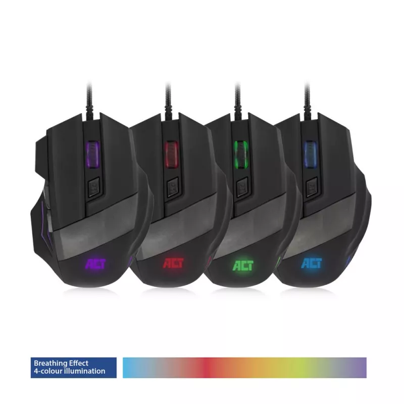Rato gaming ACT rato gaming com fio e iluminação 3200 dpi