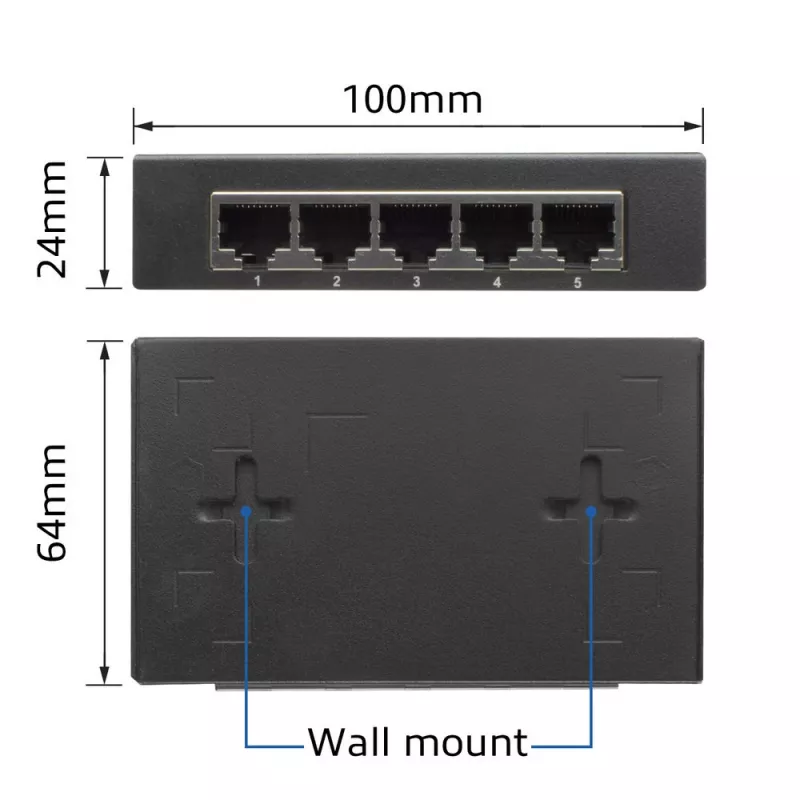 Comutador não gerido ACT AC4415 Gigabit Ethernet 5 portas 10 Gbit/s
