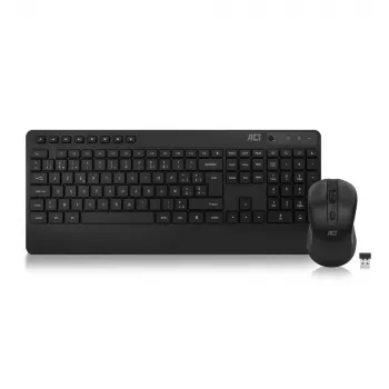 Conjunto de teclado e rato sem fios ACT (Azerty), clique silencioso, ecológico, de materiais reciclados