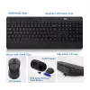 Conjunto de teclado e rato sem fios ACT (Azerty), clique silencioso, ecológico, de materiais reciclados