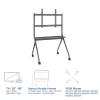 Suporte de chão móvel ACT para TV/monitor, 50 polegadas a 86 polegadas, VESA, 127 cm (50 polegadas), 2,18 m (86 polegadas), 200 x 200 mm, 800 x 600 mm, alumínio, plástico, aço, cinzento