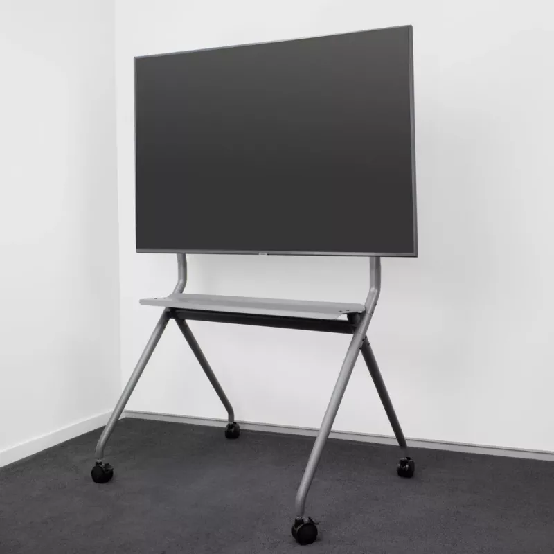 Suporte de chão móvel ACT para TV/monitor, 50 polegadas a 86 polegadas, VESA, 127 cm (50 polegadas), 2,18 m (86 polegadas), 200 x 200 mm, 800 x 600 mm, alumínio, plástico, aço, cinzento