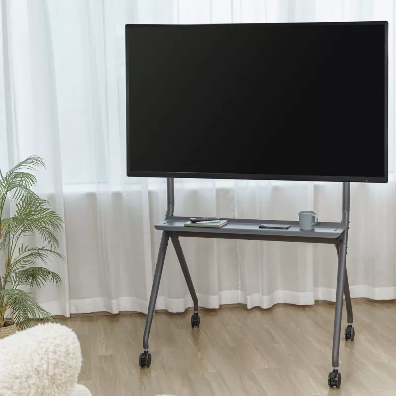Suporte de chão móvel ACT para TV/monitor, 50 polegadas a 86 polegadas, VESA, 127 cm (50 polegadas), 2,18 m (86 polegadas), 200 x 200 mm, 800 x 600 mm, alumínio, plástico, aço, cinzento