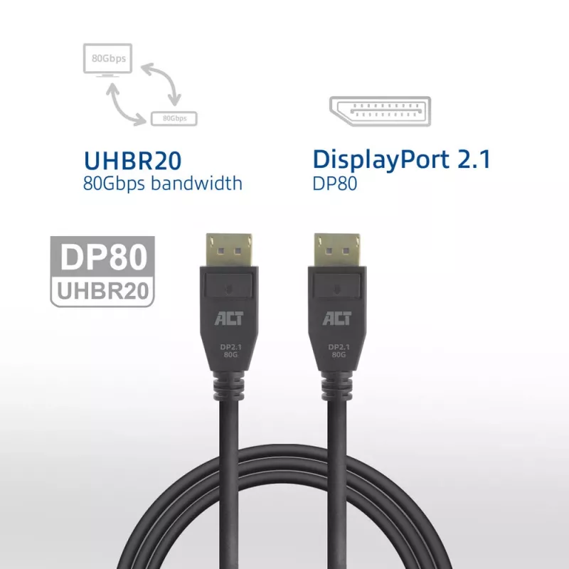 Cabo DisplayPort ACT AK4081 1 m preto