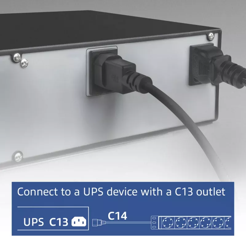 Unidade de distribuição de energia ACT PD3004 19 polegadas C14 IEC60320 com 8 tomadas Type-F, 3 m H05VV-F 3G1.0, 230 V 10 A