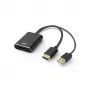 Adaptador de cabo de vídeo ACT AC7536 0,24 m HDMI + USB DisplayPort preto