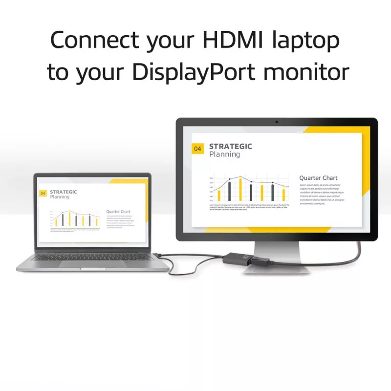 Adaptador de cabo de vídeo ACT AC7536 0,24 m HDMI + USB DisplayPort preto