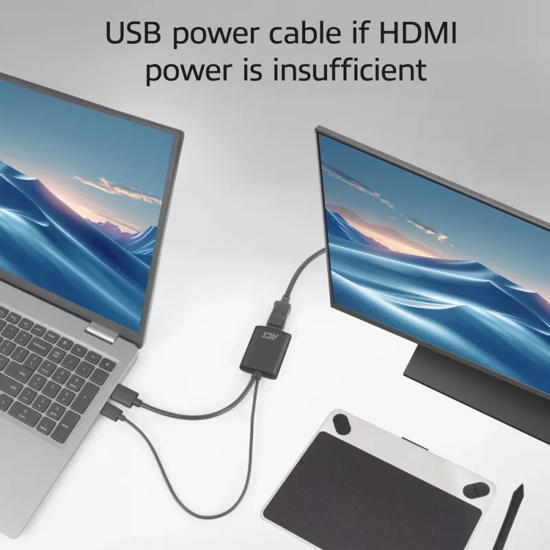 Adaptador de cabo de vídeo ACT AC7536 0,24 m HDMI + USB DisplayPort preto
