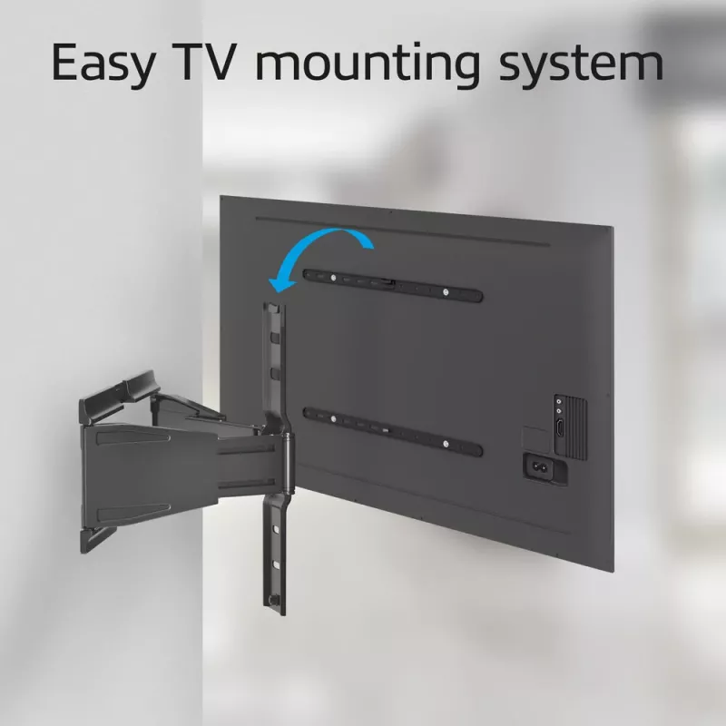 Suporte de parede para TV totalmente articulado ACT AC8357 para ecrãs de 43 a 90 polegadas, VESA 100x200 – 600x400, inclinação -15° – 3°, rotação ±30°, carga máxima 50 kg, ultraplano