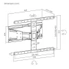 Suporte de parede para TV totalmente articulado ACT AC8357 para ecrãs de 43 a 90 polegadas, VESA 100x200 – 600x400, inclinação -15° – 3°, rotação ±30°, carga máxima 50 kg, ultraplano