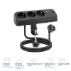 Régua de tomadas de secretária ACT com 3 tomadas Type-F, 30W Power Delivery, ligações USB Type-C/A, comprimento do cabo 1,5 metros